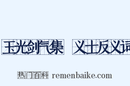 玉光剑气集·义士反义词是什么意思的图片